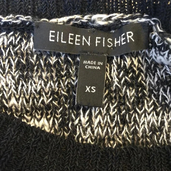 EILEEN FISHER Linen Blend Marled Knit Crewneck Crop Layering Sweater - Picture 7 of 9